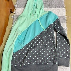 Empyre Mint and Gray Polka Dot Hoodie